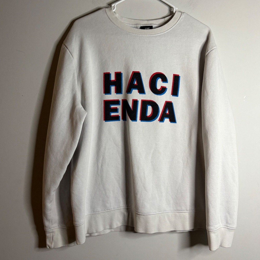 H&M White Hacienda Sweatshirt Mens Large